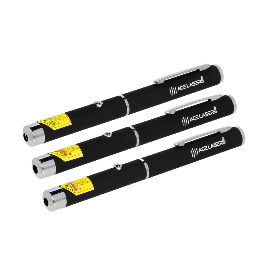 ACE Lasers set of three laser pens AG-1 green, AR-1 red and AV-1 violet