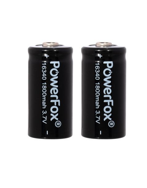 PowerFox 2x 16340 batteries - 1800Mah